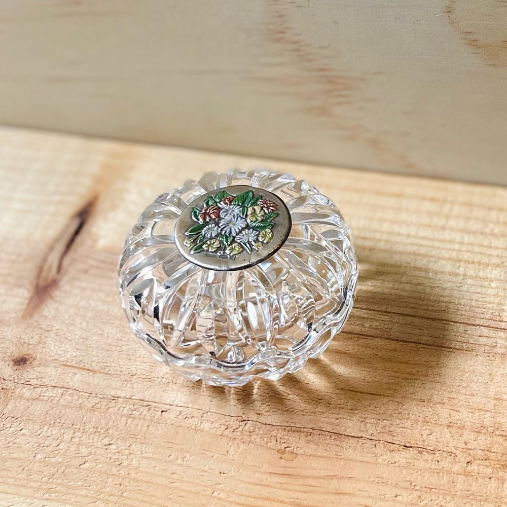 Sterling Silver & Crystal Powder Box - Picture 3 of 6